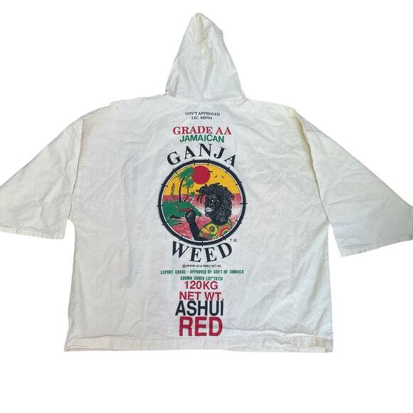 Vintage 90’s Jamaican Ganja Print Cotton Parka - Picture 1 of 6